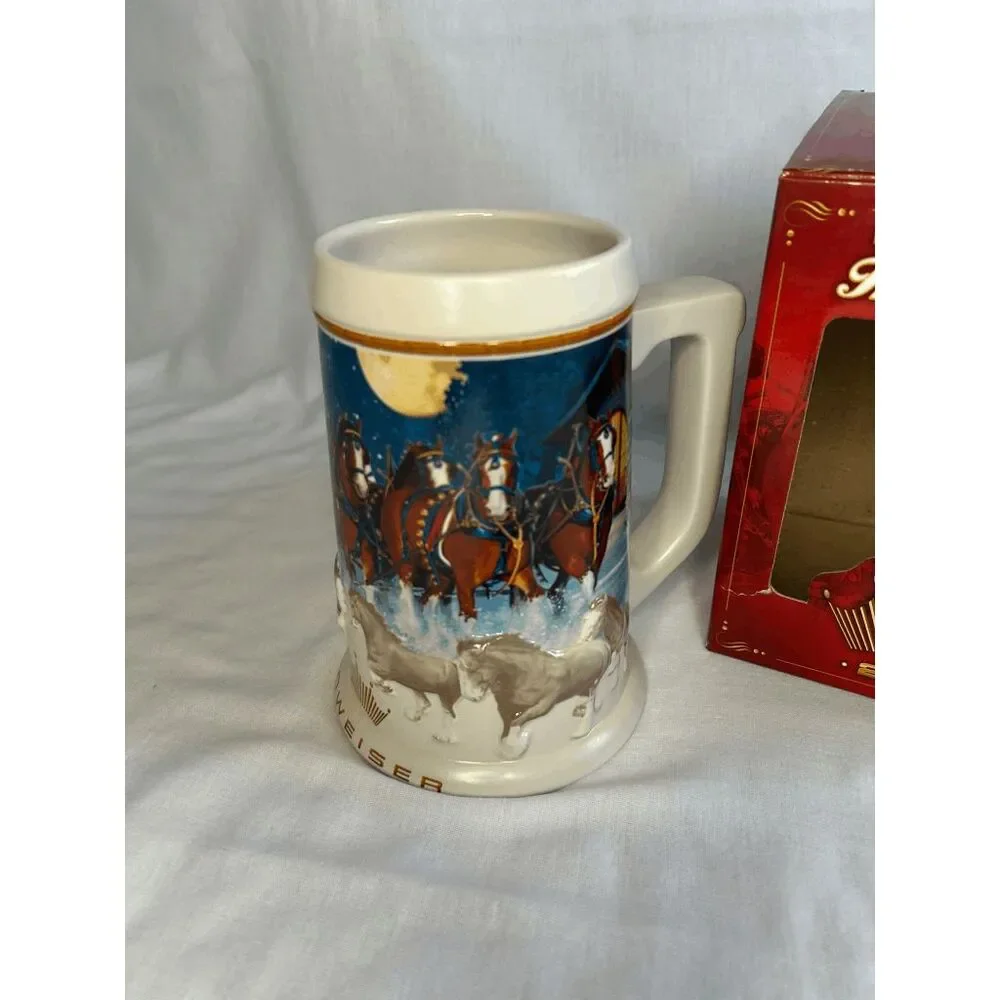 Budweiser Holiday Stein 2005 With Box Clydesdale Beer Mug